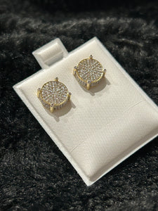 Gold & Diamond 3D Circle Earrings