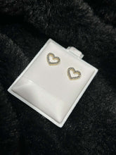 Load image into Gallery viewer, Gold &amp; Diamond Heart Earrings