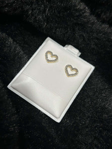 Gold & Diamond Heart Earrings