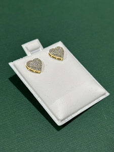 Gold & Diamond Heart Earrings