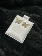 Load image into Gallery viewer, Gold &amp; Diamond Butterfly Earrings