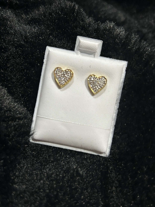 Gold & Diamond Heart Earrings