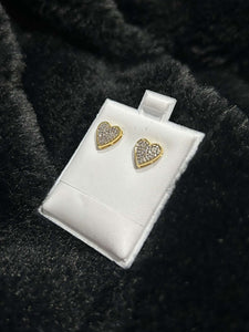 Gold & Diamond Heart Earrings