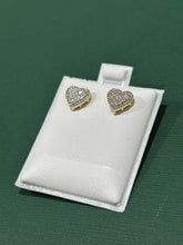 Load image into Gallery viewer, Gold &amp; Diamond Heart Earrings