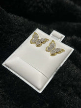 Load image into Gallery viewer, Gold &amp; Diamond Butterfly Earrings