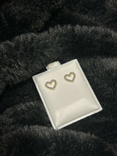 Load image into Gallery viewer, Gold &amp; Diamond Heart Earrings