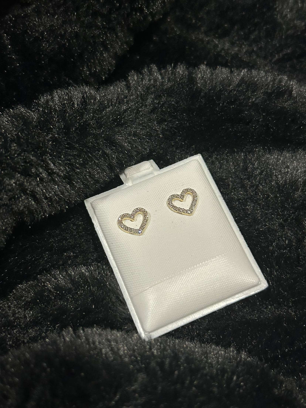 Gold & Diamond Heart Earrings