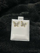 Load image into Gallery viewer, Gold &amp; Diamond Butterfly Earrings