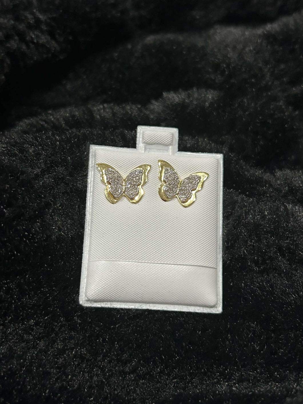 Gold & Diamond Butterfly Earrings