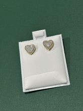 Load image into Gallery viewer, Gold &amp; Diamond Heart Earrings