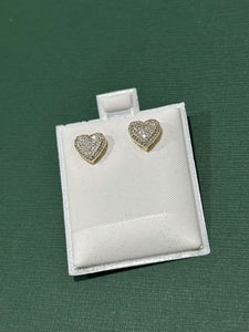 Gold & Diamond Heart Earrings