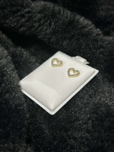 Gold & Diamond Heart Earrings