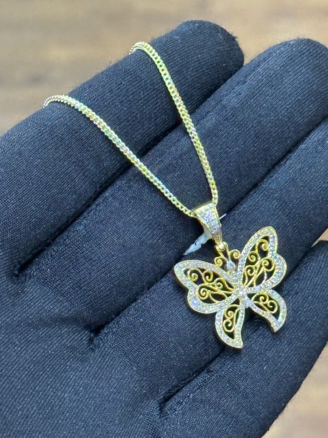 10 KT Gold & Diamond Butterfly Necklace Combo – Gold & Diamond Factory